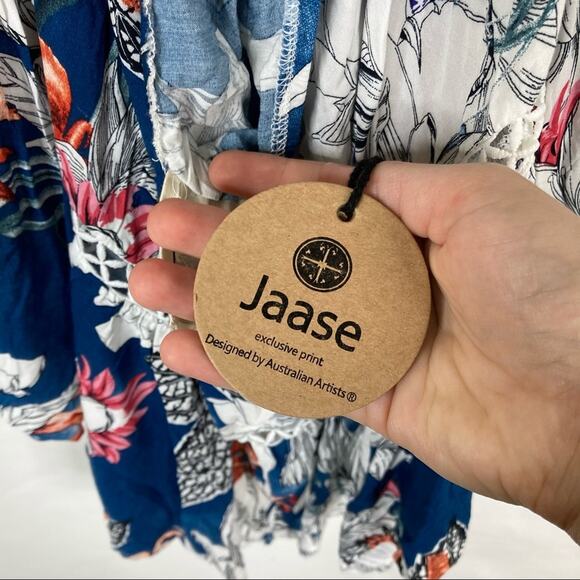 Jaase | Halter Neck Printed Beach Floral Open Back Dress M - Picture 4 of 9